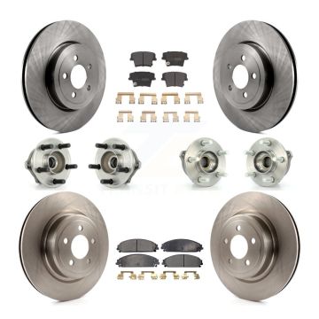 Front Rear Hub Bearing Brake Rotor & Pad Kit (10Pc) For Dodge Charger With Police Package KBB-108829