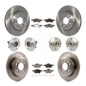 Front Rear Hub Bearing Disc Brake Rotor And Semi-Metallic Pads Kit (10Pc) For Mini Cooper KBB-108832