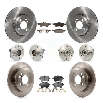 Front Rear Hub Bearing Disc Brake Rotor And Semi-Metallic Pads Kit (10Pc) For Mini Cooper KBB-108833