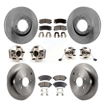 Front Rear Hub Bearing Assembly Disc Brake Rotors And Pads Kit (10Pc) For Pontiac Montana KBB-108894
