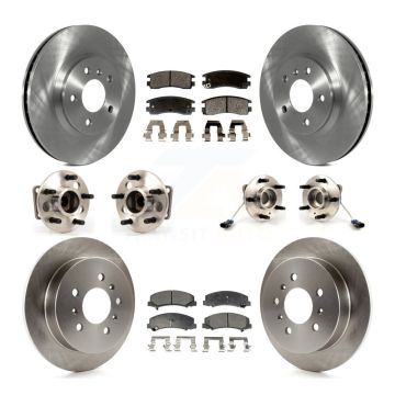 Front Rear Hub Bearing Disc Brake Rotor & Pad Kit (10Pc) For Chevrolet Impala Monte Carlo KBB-108904
