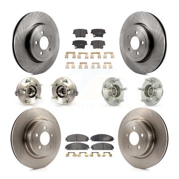 Front Rear Hub Bearing Brake Rotor & Pad Kit (10Pc) For Dodge Charger With Police Package KBB-108916