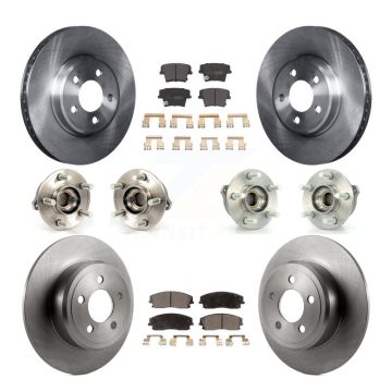 Front Rear Hub Bearing Disc Brake Rotor And Pad Kit (10Pc) For Dodge Charger Chrysler 300 KBB-108918
