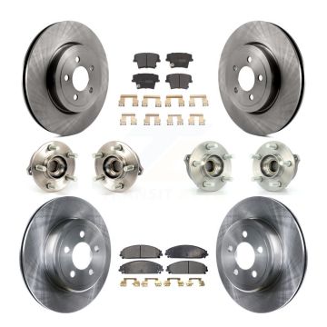 Front Rear Hub Bearing Disc Brake Rotor And Pad Kit (10Pc) For Chrysler 300 Dodge Charger KBB-108919