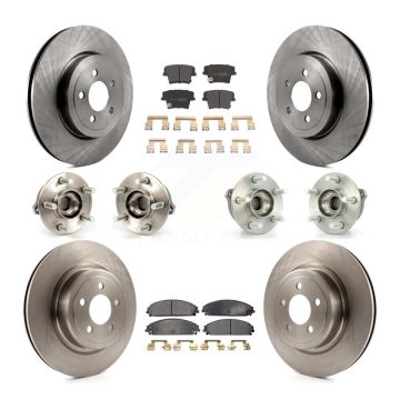 Front Rear Hub Bearing Brake Rotor & Pad Kit (10Pc) For Dodge Charger With Police Package KBB-108920