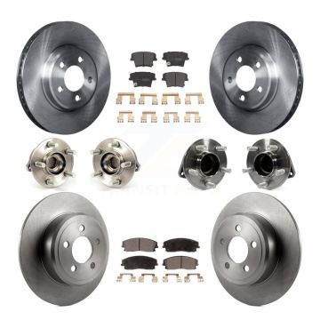 Front Rear Hub Bearing Disc Brake Rotor And Pad Kit (10Pc) For Chrysler 300 Dodge Charger KBB-108921