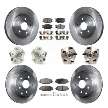 Front Rear Hub Bearing Brake Rotor & Pads Kit (10Pc) For Toyota RAV4 With 3rd Row Seating KBB-108925
