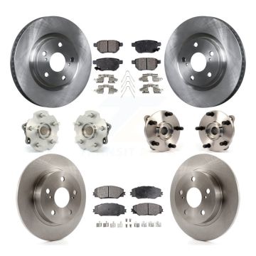 Front Rear Hub Bearing Brake Rotor And Pad Kit (10Pc) For Scion tC Automatic transmission KBB-108927
