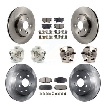Front Rear Hub Bearing Disc Brake Rotors And Pads Kit (10Pc) For Toyota RAV4 Lexus HS250h KBB-108928