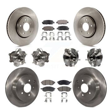 Front Rear Hub Bearings Disc Brake Rotors And Pads Kit (10Pc) For INFINITI FX35 FX37 AWD KBB-108946