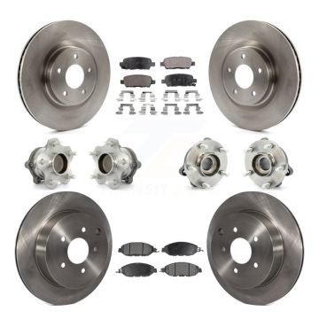 Front Rear Hub Bearing Brake Rotor & Pad Kit (10Pc) For Nissan Pathfinder Murano INFINITI KBB-108956
