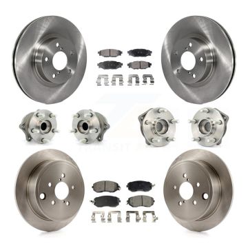 Front Rear Hub Bearings Assembly Disc Brake Rotors And Pads Kit (10Pc) For Subaru Impreza KBB-108960