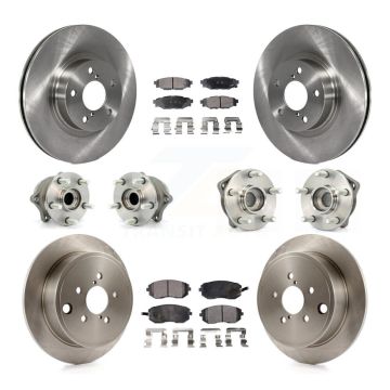 Front Rear Hub Bearings Assembly Disc Brake Rotors And Pads Kit (10Pc) For Subaru Impreza KBB-108961