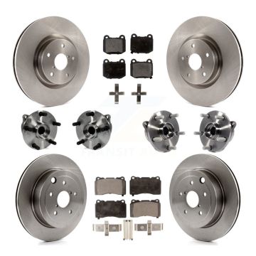 Front Rear Hub Bearings Disc Brake Rotors And Pads Kit (10Pc) For Subaru Impreza WRX STI KBB-108966