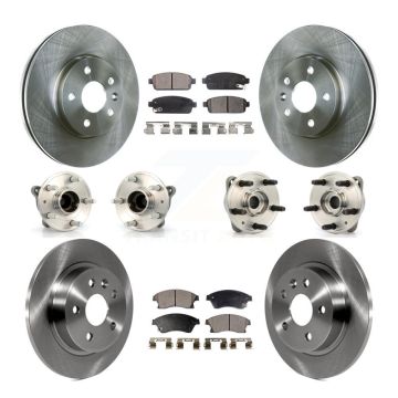 Front Rear Hub Bearing Disc Brake Rotor And Pads Kit (10Pc) For 2011-2012 Chevrolet Cruze KBB-108991