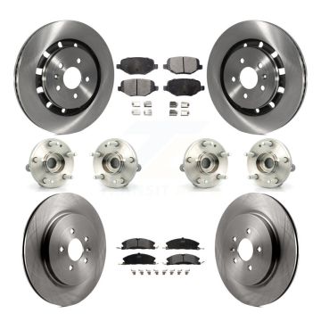 Front Rear Hub Bearing Brake Rotor & Pads Kit (10Pc) For Ford Explorer Police Interceptor KBB-108996