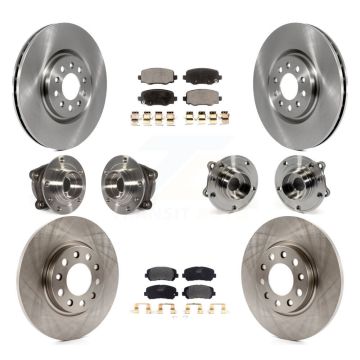 Front Rear Hub Bearing Disc Brake Rotor And Pad Kit (10Pc) For 2015-2017 Chrysler 200 AWD KBB-109007