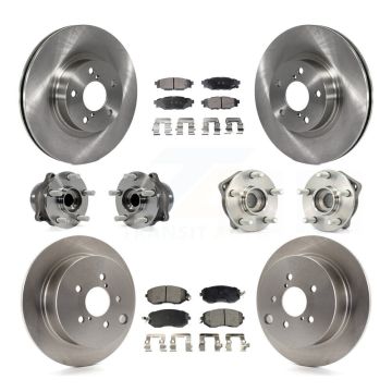 Front Rear Hub Bearing Brake Rotor Pad Kit (10Pc) For Subaru Impreza Limited Base Premium KBB-109008