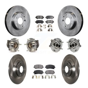 Front Rear Hub Bearing Disc Brake Rotors And Pads Kit (10Pc) For 2013-2015 Mazda CX-5 FWD KBB-109010