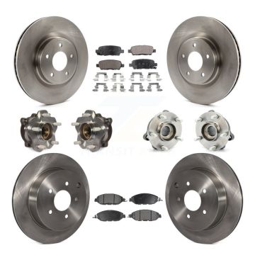 Front Rear Hub Bearing Brake Rotor & Pad Kit (10Pc) For Nissan Pathfinder Murano INFINITI KBB-109028