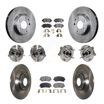 Front Rear Hub Bearing Disc Brake Rotors And Pads Kit (10Pc) For 2013-2015 Mazda CX-5 AWD KBB-109033