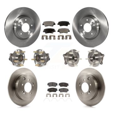 Front Rear Hub Bearing Disc Brake Rotor & Pads Kit (10Pc) For Hyundai Tucson Kia Sportage KBB-109045