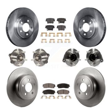 Front Rear Hub Bearing Disc Brake Rotor And Pad Kit (10Pc) For Dodge Charger Chrysler 300 KBB-109048