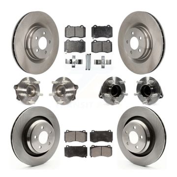 Front Rear Hub Bearing Disc Brake Rotors And Pads Kit (10Pc) For Dodge Charger Challenger KBB-109051