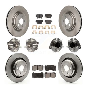 Front Rear Hub Bearings Assembly Disc Brake Rotors And Pads Kit (10Pc) For Dodge Charger KBB-109052