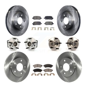 Front Rear Hub Bearing Brake Rotor & Pad Kit (10Pc) For Pontiac Grand Prix Buick LaCrosse KBB-109072