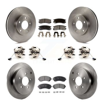 Front Rear Hub Bearing Brake Rotor & Pads Kit (10Pc) For Buick Rendezvous Pontiac Montana KBB-109074