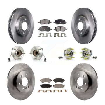 Front Rear Hub Bearing Brake Rotor And Pad Kit (10Pc) For 2007 Saturn Relay 3 Hole Flange KBB-109079