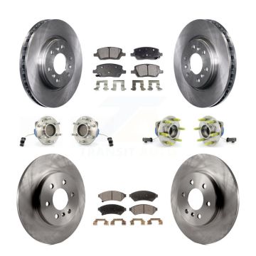 Front Rear Hub Bearing Brake Rotor Pads Kit (10Pc) For Pontiac Montana Chevrolet Uplander KBB-109080