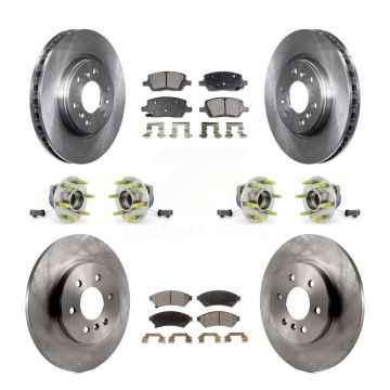 Front Rear Hub Bearings Disc Brake Rotors And Pads Kit (10Pc) For 2006 Saturn Relay AWD KBB-109081