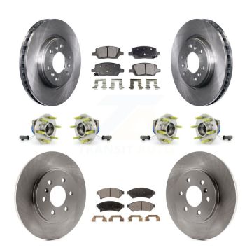 Front Rear Hub Bearing Brake Rotor Pads Kit (10Pc) For Pontiac Montana Chevrolet Uplander KBB-109082