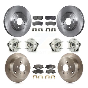 Front Rear Hub Bearing Disc Brake Rotor Pad Kit (10Pc) For 2007-2009 Hyundai Santa Fe AWD KBB-109087