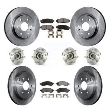 Front Rear Hub Bearing Brake Rotor Pads Kit (10Pc) For GMC Acadia Buick Enclave Chevrolet KBB-109100