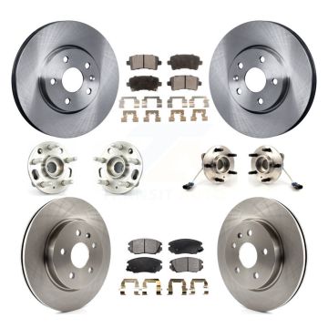 Front Rear Hub Bearing Assembly Disc Brake Rotor And Pad Kit (10Pc) For 2010 Buick Allure KBB-109124