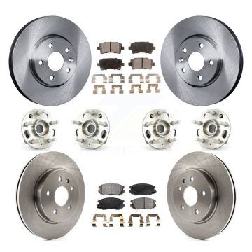 Front Rear Hub Bearing Disc Brake Rotor Pads Kit (10Pc) For Chevrolet Impala Malibu Buick KBB-109126