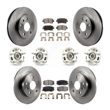 Front Rear Hub Bearing Disc Brake Rotors And Pads Kit (10Pc) For Chevrolet Malibu Limited KBB-109127