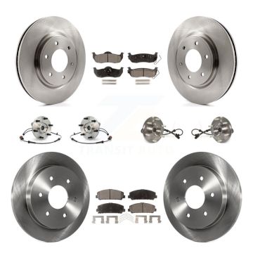 Front Rear Hub Bearings Assembly Disc Brake Rotors And Pads Kit (10Pc) For Nissan Armada KBB-109138