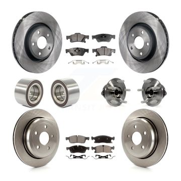 Front Rear Hub Bearing Disc Brake Rotor & Pads Shoe Kit (10Pc) For Jeep Grand Cherokee WK KBB-109159