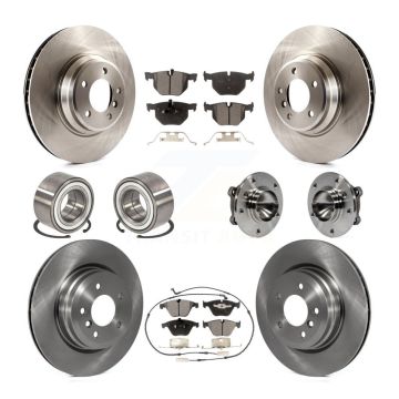 Front Rear Hub Bearing Disc Brake Rotors And Pads Shoe Kit (10Pc) For BMW 335i 335is 335d KBB-109164