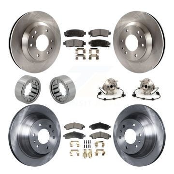 Front Rear Hub Bearing Brake Rotor Pad Shoe Kit (10Pc) For GMC Envoy Chevrolet Oldsmobile KBB-109172