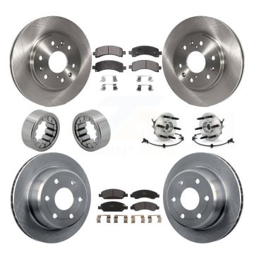 Front Rear Hub Bearing Brake Rotor Pad Shoe Kit (10Pc) For Chevrolet Express 1500 GMC AWD KBB-109184