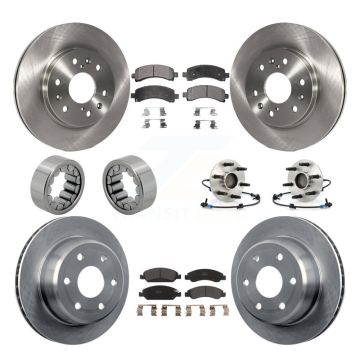 Front Rear Hub Bearing Brake Rotor Pad Shoe Kit (10Pc) For Chevrolet Express 1500 GMC RWD KBB-109191