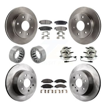 Front Rear Wheel Hub Bearing Disc Brake Rotor And Pad Shoe Kit (10Pc) For GMC Sierra 1500 KBB-109192