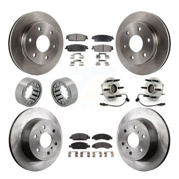 Front Rear Wheel Hub Bearing Disc Brake Rotor And Pad Shoe Kit (10Pc) For GMC Sierra 1500 KBB-109197