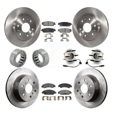 Front Rear Hub Bearing Brake Rotor Pads Shoe Kit (10Pc) For Chevrolet Avalanche GMC Tahoe KBB-109199