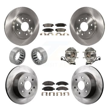 Front Rear Hub Bearing Brake Rotor & Pad Shoe Kit (10Pc) For GMC Sierra 1500 Chevrolet XL KBB-109202